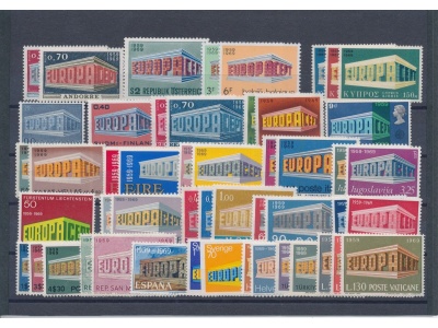 1969 EUROPA CEPT, annata completa ,francobolli nuovi , 26 paesi 52 valori MNH**