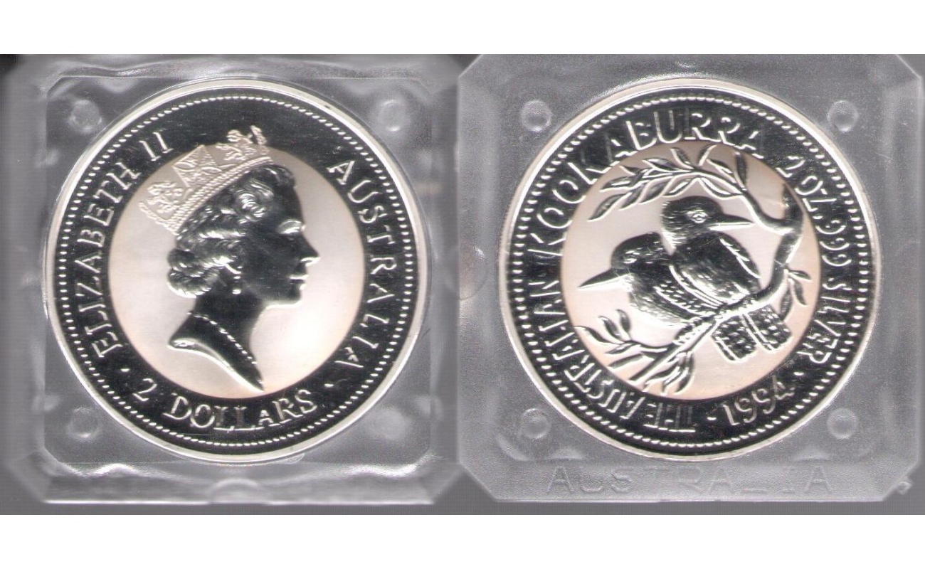 1994 Australia 2 Dollari  "The  Australian Kookaburra"  2 once Argento  999 FDC