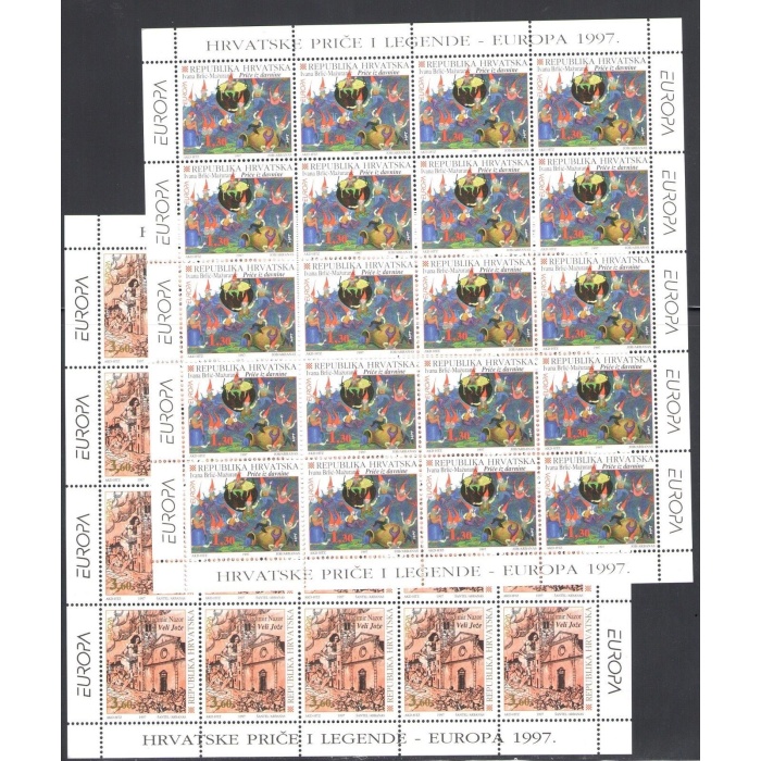 1997 EUROPA CEPT Croazia/Hrvatska 2 Minifogli di 10 valori MNH**