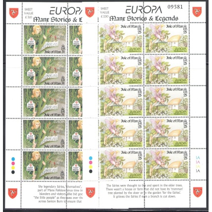 1997 EUROPA CEPT Isle di Man 2 Minifogli di 10 valori MNH**