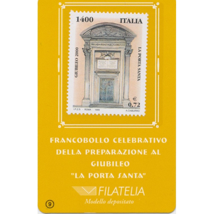 1999 Italia - Repubblica , Tessera Filatelica , Porta Santa,  0,72€
