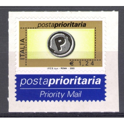 2003 Repubblica Posta Prioritaria 1,24 € verdino oro nero grigio n° 2767 MNH**