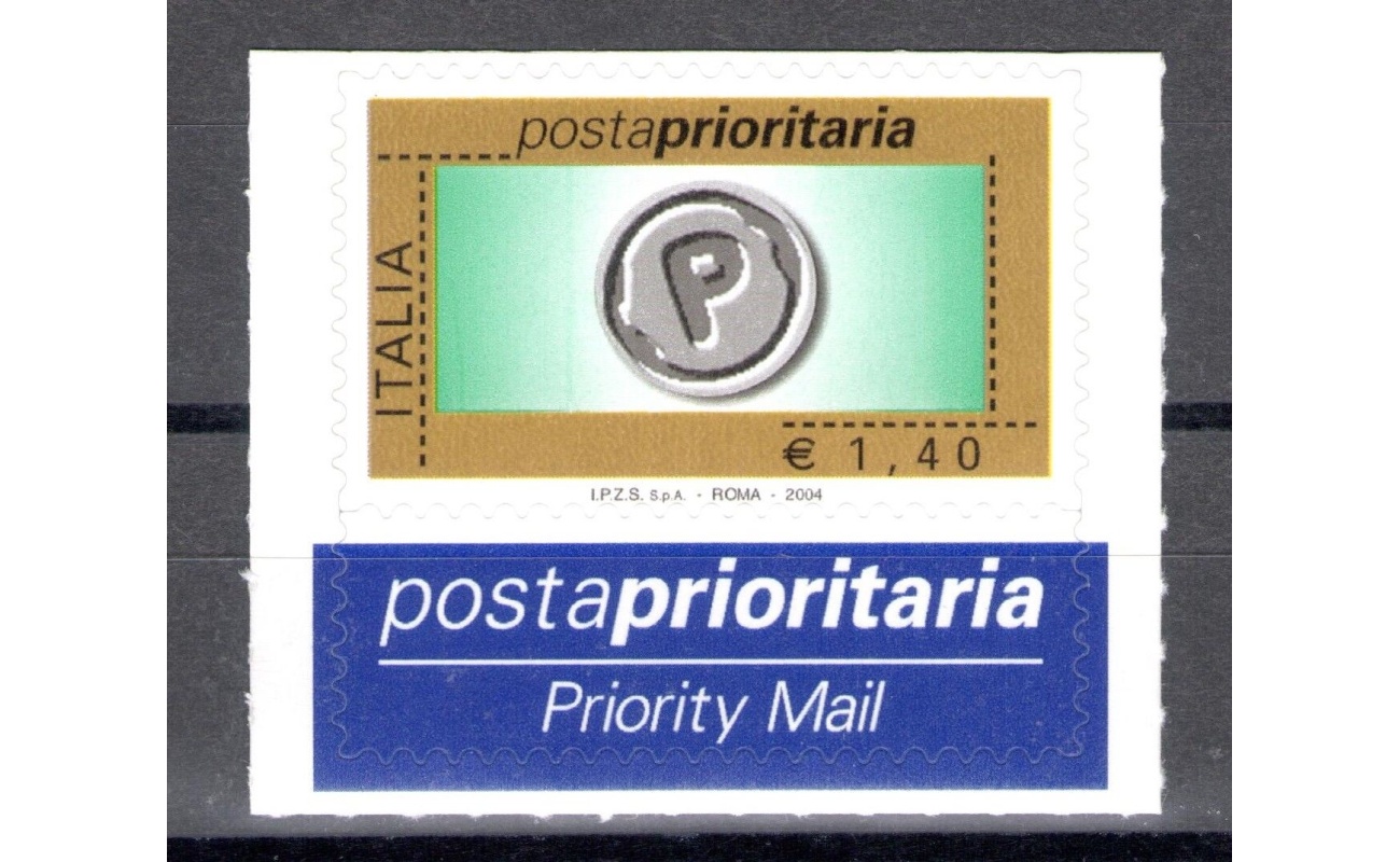 2004 Repubblica Posta Prioritaria 1,40 € arancio oro nero grigio n° 2774B MNH**