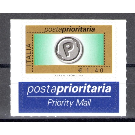 2004 Repubblica Posta Prioritaria 1,40 € arancio oro nero grigio n° 2774B MNH**