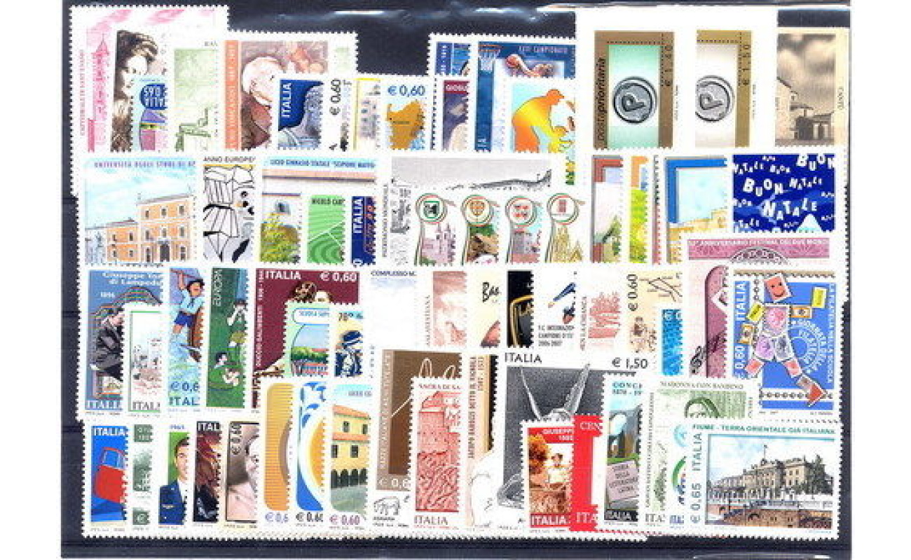 2007 Italia Repubblica , francobolli nuovi, Annata Completa 66 valori + 3 Foglietti MNH**