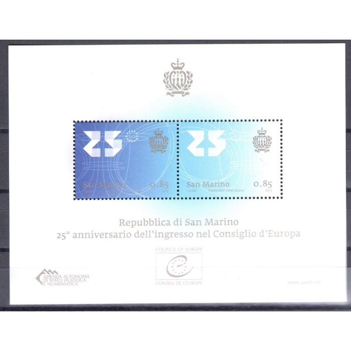 2013 San Marino Foglietto Consiglio D'Europa BF n° 130 MNH**