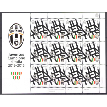 2016 San Marino, Juventus Campione d'Italia 2015-2016 Minifoglio 12 v MNH**