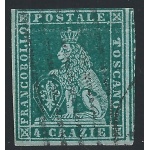 1851-52 TOSCANA, n° 6c  4 cr.  USATO