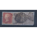 1855-64 GRAN BRETAGNA - n. 22a COPPIA + n° 26 USATI SU FRAMMENTO