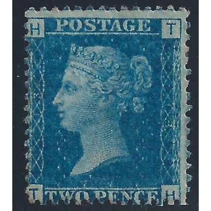 1855 Gran Bretagna , n. 15 - 2 pence azzurro Dentellato 14 Certificato Sorani - MLH *
