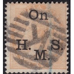 1858 INDIA, SG O33a 2a. orange Usato - timbro 'K' Goa