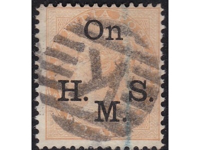 1858 INDIA, SG O33a 2a. orange Usato - timbro 'K' Goa