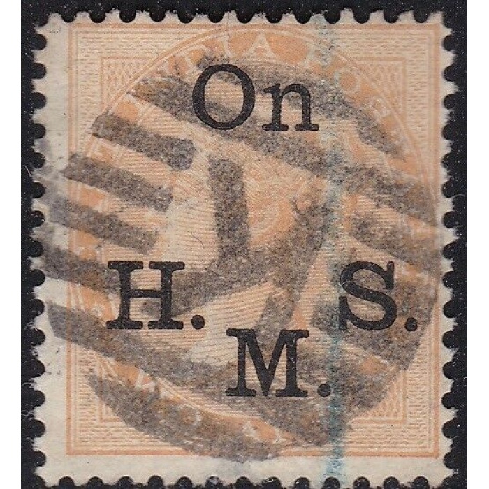 1858 INDIA, SG O33a 2a. orange Usato - timbro 'K' Goa