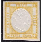 1861 PROVINCE NAPOLETANE, n° 23 20 grana giallo MLH/* Certificato Bolaffi