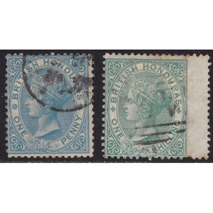 1865 BRITISH HONDURAS, SG 1+3 USATI