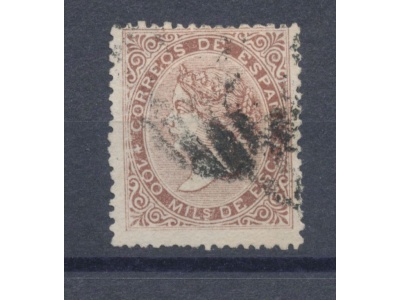 1868-69 SPAGNA - n. 99 100 mils USATO Effige Regina Isabella II