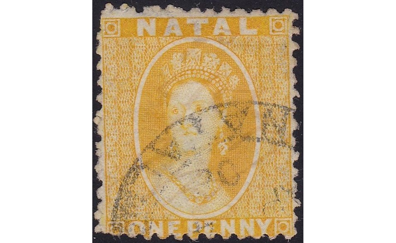 1869 NATAL - SG F1 1d. yellow  USED