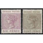 1883 GRENADA - SG 34/35  2 valori  MLH/* LINGUELLATI