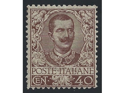 1901 Italia - Regno , n° 74 Floreale 40cent - MNH ** Sigla A. Diena