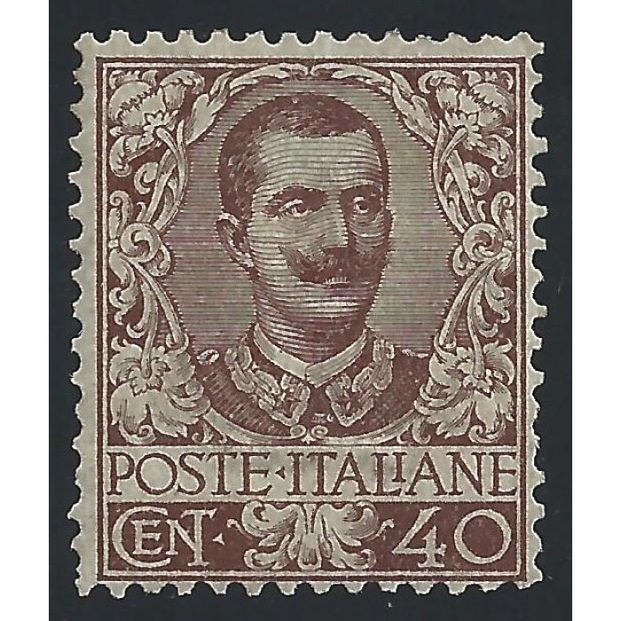 1901 Italia - Regno , n° 74 Floreale 40cent - MNH ** Sigla A. Diena
