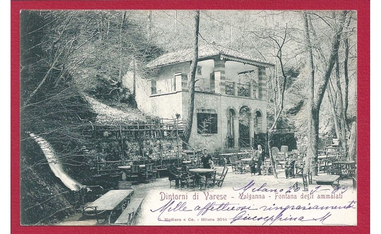 1909 Varese, Valganna Fontana degli ammalati VIAGGIATA