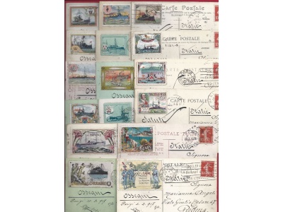 1917 FRANCIA E VARIE, lotto di 26 cartoline viaggiate con etichette militari