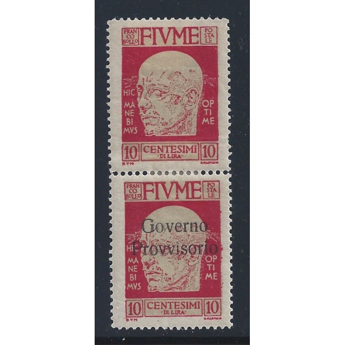 1921 Fiume, n° 176h 10 cent. carmin MLH/*  Sigla Enzo Diena