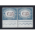 1923 SAN MARINO, Segnatasse n° 55a  COPPIA BORDO DI FOGLIO  MNH/**  VARIETA'