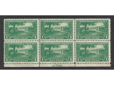 1925 Stati Uniti, n° 427  1 c. verde   MNH/**  BLOCCO