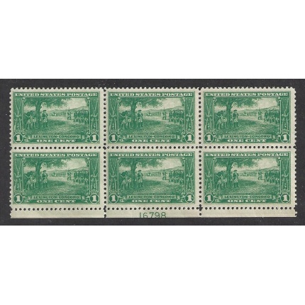 1925 Stati Uniti, n° 427  1 c. verde   MNH/**  BLOCCO