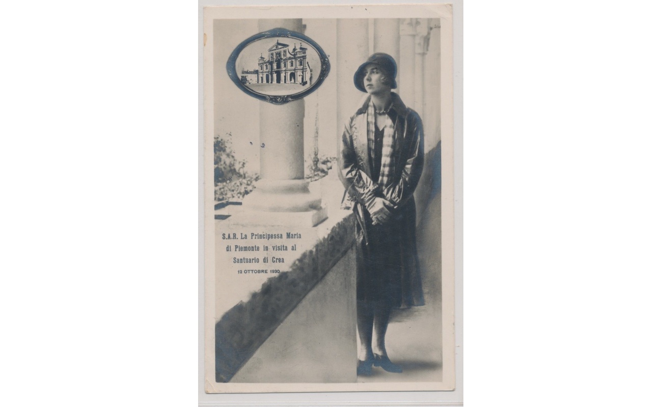 1930  Principessa Maria di Piemonte in visita al Santuario di Crea  Viaggiata