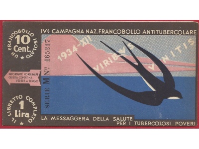 1934 Regno - Libretto IV Campagna Nazionale  Antitubercolare - 10 Vignette all'interno - MNH**