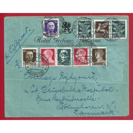1935 Lettera per la Danimarca affrancata con valori dell'Imperiale - Posta Aerea - Luftpost