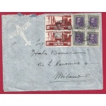 1936 ERITREA, Lettera affrancata n° 197 (x3) + n° 206 (x2)