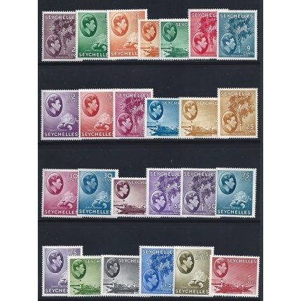 1938-49 Seychelles - SG n. 135-149 Giorgio VI - 25 valori MLH* LINGUELLATA
