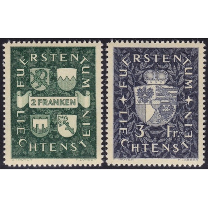 1939 Liechtenstein, n° 159/160 serie di due valori MNH/**