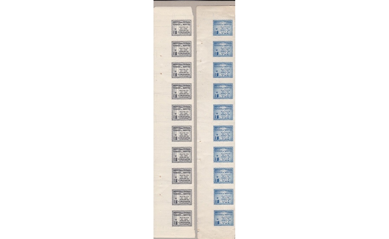 1944 RSI, Casalecchio di Reno CEI n° 4/5  Matrice in strisce verticali di 10 MNH