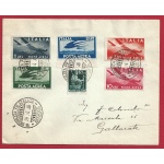 1946 ITALIA ,  n. 548 + PA 126/130 lettera filatelica Esposizione Novara