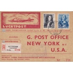 1946 OLANDA ,NEDERLAND, FIRST OFFICIAL FLIGHT AMSTERDAM - NEW YORK