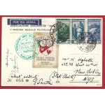 1950 Cartolina della ' 1a Mostra Filatelica ' Gallarate  VIAGGIATA per New York