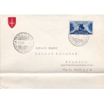 1951 TRIESTE A - n° 128  busta VIAGGIATA - PIEGA SULLA LETTERA
