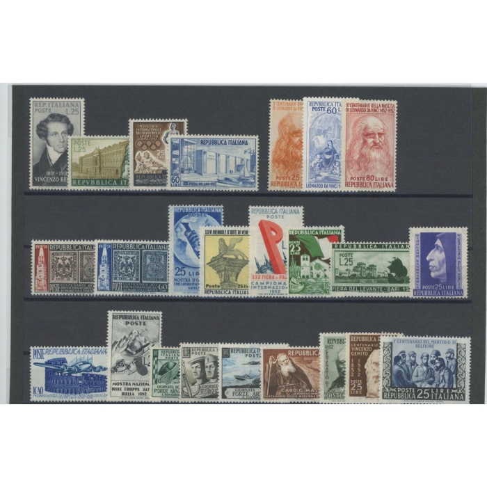 1952 Italia Repubblica, francobolli nuovi , Annata Completa 24 valori , MNH**
