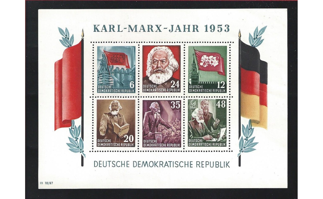 1953 DDR - Karl Marx - Foglietto n. 8A MNH/**