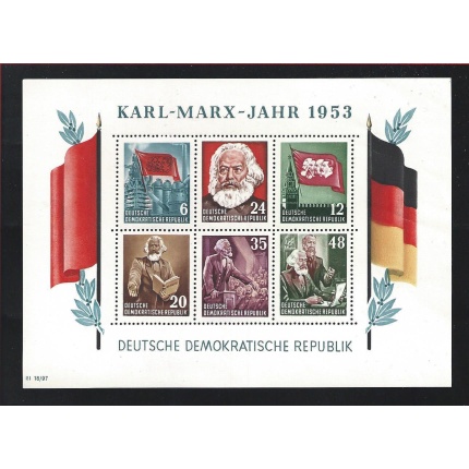 1953 DDR - Karl Marx - Foglietto n. 8A MNH/**