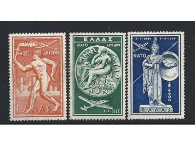 1954 Grecia, Posta Aerea n. 66/68 - NATO - 3 valori - MNH**