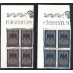 1956 LIECHTENSTEIN, n° 307/308   2 valori   MNH**  QUARTINA