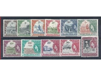 1961- 63 Basutoland - Stanley Gibbons n. 69/79 - Ordinaria Regina Elisabetta II,  11 valori  MNH**