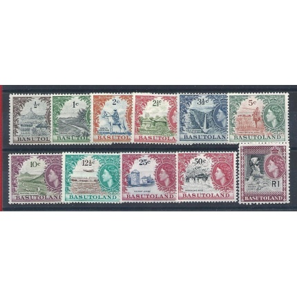 1961- 63 Basutoland - Stanley Gibbons n. 69/79 - Ordinaria Regina Elisabetta II,  11 valori  MNH**