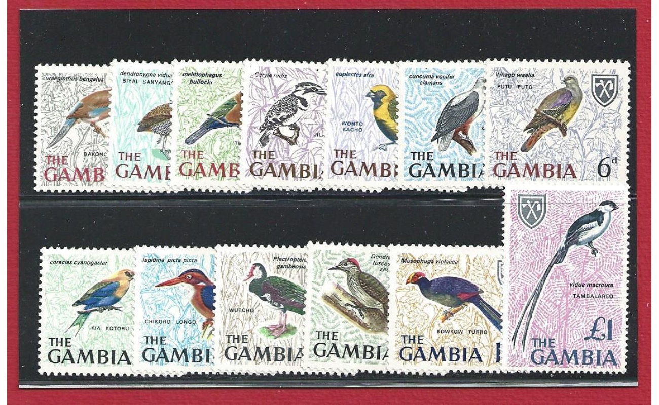 1966 GAMBIA - Uccelli - Birds , Yv. n° 208/220 Ordinaria 13 val. MNH/**