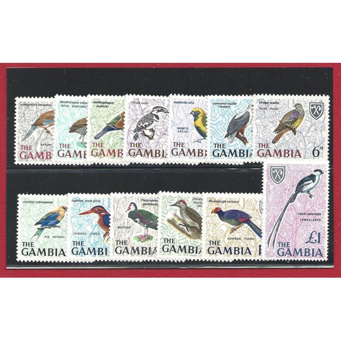 1966 GAMBIA - Uccelli - Birds , Yv. n° 208/220 Ordinaria 13 val. MNH/**